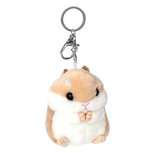Preisvergleich Produktbild Holdream Auto-Schlüsselanhänger mit Ring, Motiv Plüsch-Hamster Schlüsselanhänger Anhänger für Handtasche mit Khaki