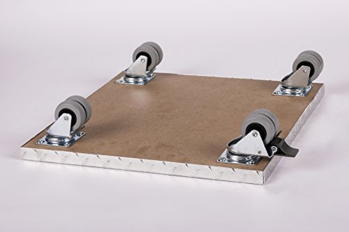 Möbelroller / Pflanzenroller (Profi) 50×50 cm, ALU, 300kg, Doppelrollen + Bremse, Marke: Szagato, Made in Germany (Design-Pflanzenroller Transportroller Rollbrett) - 3