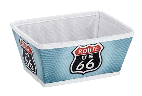WENKO 21615100 Aufbewahrungskorb Vintage Route 66 S - Badkorb, Polypropylen, 19.5 x 9 x 15 cm