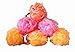 Hydrea Body Puff/Scrunchie - Orange, 3x Yellow, 2x Pink Bath Sponge Shower Wash