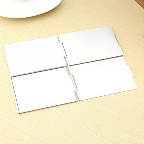 Frcolor Kleine Reise spiegeln Portable Faltung Spiegel kompakte Taschenspiegel für Camping rasieren und Make-up Silber - 3