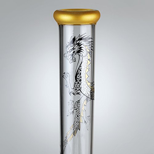Black Leaf Dragon Gold Glasbong mit Vorkühler im Schmuckkarton – Höhe 450mm Schliff NS 18,8/14,5mm – PatchouliWorld - 2