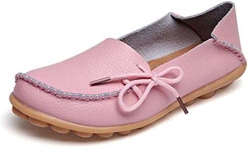 iLory Women's Casual Flat Shoes Leather Loafers Comfortable Driving Shoes Boat Shoes