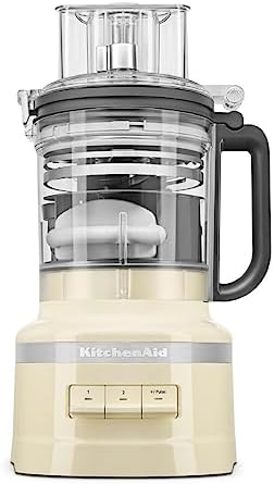 KitchenAid Robot da Cucina 3.1L, Affettatrice Regolabile ExactSlice, Kit Dadini, Grattugia Trita e Impasta, 7 Accessori, 3 Velocità e Pulse, Motore Potente, Ciotola Frigo-Safe, Almond Cream