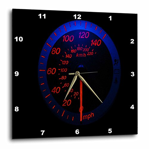 3dRose dpp_80570_3 Auto Speedometer Glows in The Dark-Wall Clock, 15 by 15-Inch
