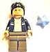 Produktbild LEGO Harry Potter - Minifigur HARRY mit dunkelblauem Pullover, dunkelgrauer Hose und 2 Gesichtern aus dem Set 4841 plus Stern wie abgebildet