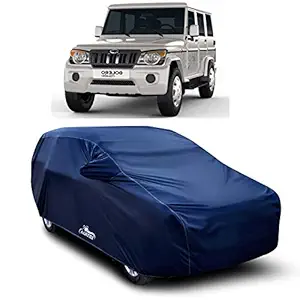 ROYALS CHOICE Mahindra Bolero Power+ Car Cover Water Resistant Dust Proof with Mirror Pocket (Navy Blue)