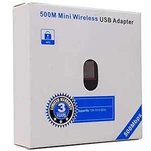 StoreIN Terabyte 500Mbps Wireless Dongle Network Card USB LAN WiFi Adapter Receiver USB Dongle Wireless Receiver Network Card for PC/Laptop