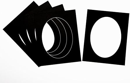 Colourmount Pack of 5 Black Oval Picture/Photo Mounts (8x6 to fit 6x4)