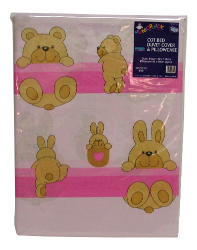 Cot Bed Duvet Cover and Pillowcase Set - Pink