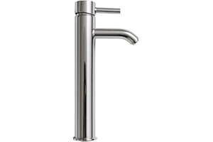GC GLOBALCOMMERCE Rubinetto Bagno per Lavabo Alto in Acciaio Inox | Rubinetto Miscelatore Acqua Fredda e Calda Monocomando