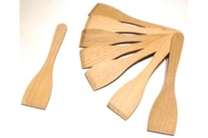 Hs24store 8 x Raclette Schieber Wender Raclettespachtel Schaber aus Buche Holz