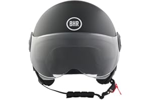 BHR Casco Demi-Jet 835 SPECIAL - Casco Scooter Omologato ECE 22.06 con Visiera a Occhiale Antigraffio - Sgancio Micrometrico e Guanciali Removibili