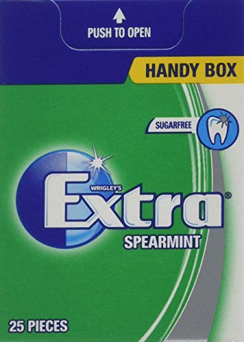 Wrigleys Extra Chewing Gum Handy Box, Pack of 12, Spearmint Sugarfree
