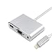 Produktbild Lightning zu HDMI VGA Audio Adapter, AKmac 3,5 mm Audio Konverter mit Micro USB Ladeanschluss für iPhone iPad