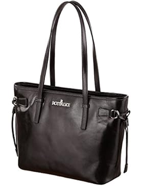 ROTFALKE La Donna Lederhandtasche Henkeltasche schwarz