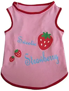 Iconic Pet Pet Top, XX-Small, Pink/Strawberry