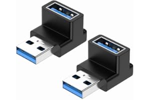 LA BRODÉE USB 3.1 90 Grad Adapter, USB Winkelstecker auf Buchse, rechtwinkliger Verlängerungsadapter, USB A auf A Adapter für Festplatte, Tastatur, Laptop, 2 Stück Winkelstecker (USB 3.1 rechtwinklig)