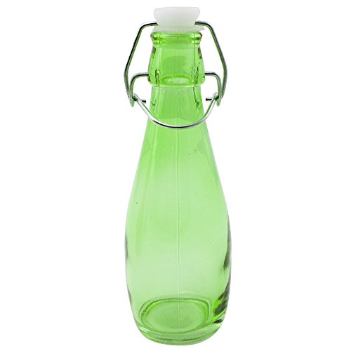 COM-FOUR 4er Set Deko-Glasflasche mit Schnappverschluss, in verschiedenen Farben - 5