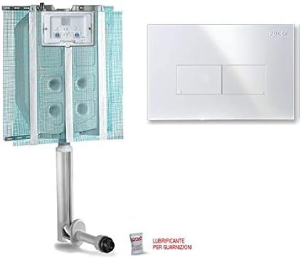 Eco Pucci Recessed Wall Box Double Button Plate White 9L