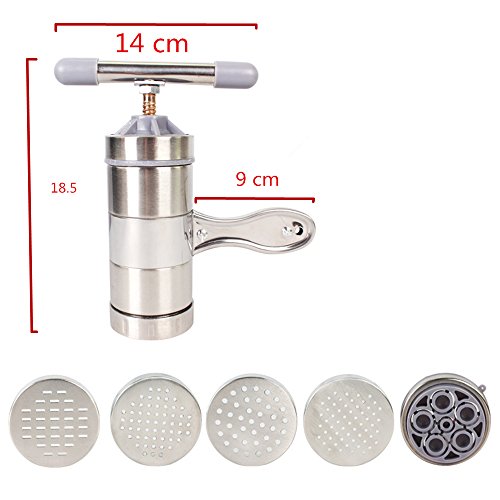 Union Tesco Edelstahl drehbar Spätzlepresse Mit 5 Nudel Form - 2