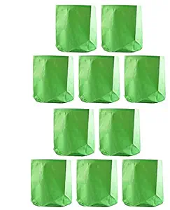YUVAGREEN Terrace Gardening Leafy Vegetable Grow Bag (9x 9 Inches, Green) - Pack of 10