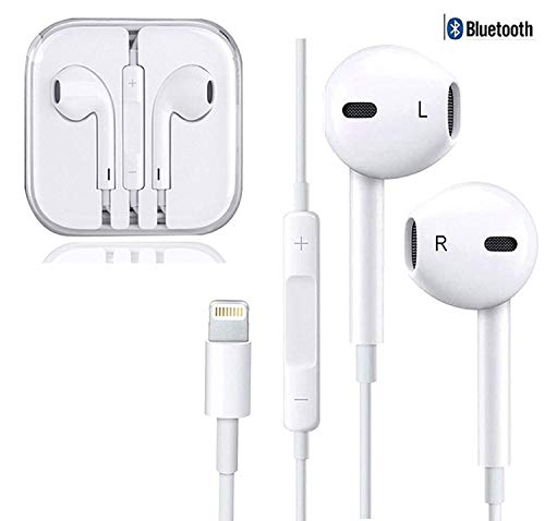 Amzuun Auriculares in-Ear con micrófono, Auriculares estéreo con Aislamiento de Ruido para iPhone 7/7 Plus/ 8/8 Plus/X/XS/XS MAX XR