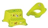 2er Set Z Funny Farm grün WC Aufsatz + Hocker zweistufig Toilettentrainer