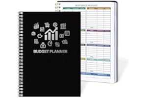 KAICN Budget Planner, Undated Monthly Finance Organizer, Expense Tracker Notebook with Monthly Goals, Checklist, Analysis Graph, A5 Size, Colored