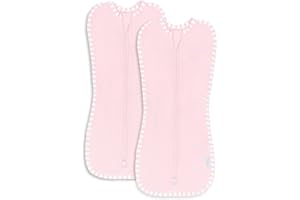 Comfy Cubs Koc do przewijania, dla dziewczynki, chłopca, łatwy zamek błyskawiczny, 2 sztuki, worek do spania dla noworodka (mały 0-3 miesiące, różowy)