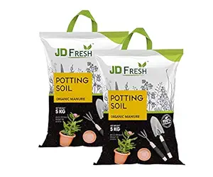 JD FRESH Enriched Premium Organic Earth Magic Potting Soil Mix with Required Fertilizers for Plants 10 KG