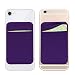 Produktbild 3M-Klebergeldbeutel Kredit-/ID-Karten Secure Holder Pocket Stick am Telefon/Tablet/Notebook Lycra Spandex-Kartenhüllen-Etui für iPhone XS/XR/6S Plus,Galaxy S8/J7/Note 9,HTC,LG,Sony,Honor (Purple)