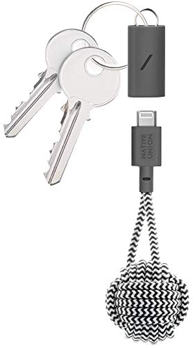Native Union Cavo Key da USB-C a Lightning - Robusto Cavo di Ricarica da Lightning a USB con Portachiavi [Certificato MFi] per iPhone/iPad (Zebra)