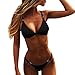 Produktbild Fenverk Women's Spring Summer Vintage 50S High Waist Push Up Bikini Sets Swimwear Two-Part One Colour Set Triangle Halter Neck Bra Drawings Pants Flowers Bottoms(A Schwarz,XL)