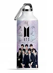 TrendoPrint BTS Printed Sports Sipper/Water Bottle (600ml) for Gym, Yoga, Kids, Boys, Girls, Brother, Sister, Babies, Baby, Workout, Adults_(BTSP-01)