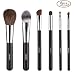 ZaKitane Makeup Brushes,Wooden Handle Professional Goat Hair Pony Hair Makeup Brush Set,Portable Cosmetic Brush,Make Up Brush Kit,6 pcs (Black)