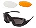 Produktbild L.A. Sports Sportbrille Modell 15535A OVAL l Sonnenbrille Outdoor Sport Freizeit l Wechselgläser dunkel orange klar UV-Schutz polarisierend Brillenband Größe verstellbar schwarz Unisex Damen Herren