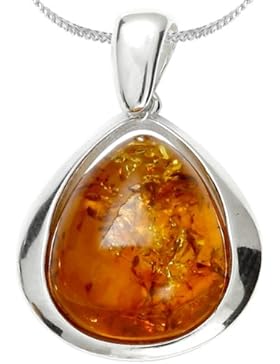 InCollections Damen-Anhänger 925 Sterlingsilber mit Bernstein