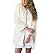 Produktbild ZEZKTFrauen Dickes Fleece Faux Pelzmantel Jacke Overcoat Top Wintermantel Damen Parka Coat Steppmantel Verdickte Winterjacke Daunenmantel Parka Trench (M, Weiß)