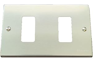 Placa de aluminio de 2 agujeros/plazas con tornillos Bticino Magic Art. 503/2