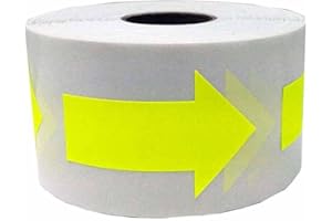 SHTGOI Pfeil Aufkleber 7 * 3cm Fluoreszierende Pfeil Bodenaufkleber Selbstklebend Boden Sticker Fußbodenaufkleber Distancing Schilder für Geschenke Umschläge Bodenkanäle 150 Aufkleber/Rolle Gelb
