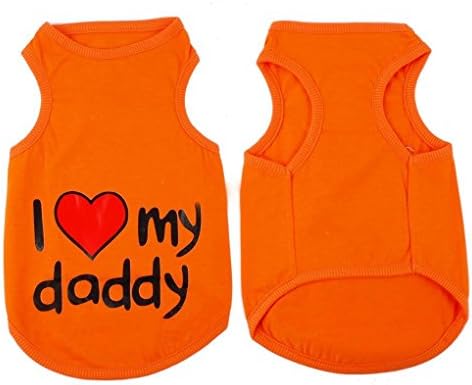 Petcircle Cute Summer T Shirt Vest Sweetheart Puppy Dog Cat Clothes Pet Apparel Orange XL