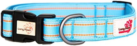 Long Paws Comfort Collar, Reflective, Padded Dog Collar, Extra Small, Light Blue