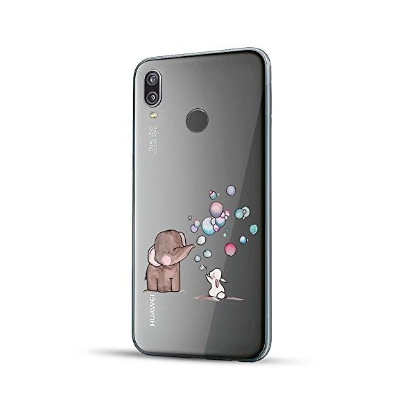 Finoo Hülle für Huawei P20 Lite - Handyhülle mit Motiv und Optimalen Schutz Tasche Case Hardcase Cover Schutzhülle - Elefant Hase Seifenblasen – Bild 3