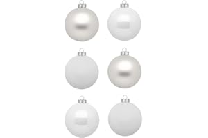 INGE-GLAS MAGIC Inge Glas Weihnachtskugeln | Schöne Christbaumkugeln aus Glas | 30 Kugeln in Karton-Box | Christbaumschmuck Weihnachtsbaumschmuck Weihnachtsbaumkugeln (Just White | weiß Glanz/matt)