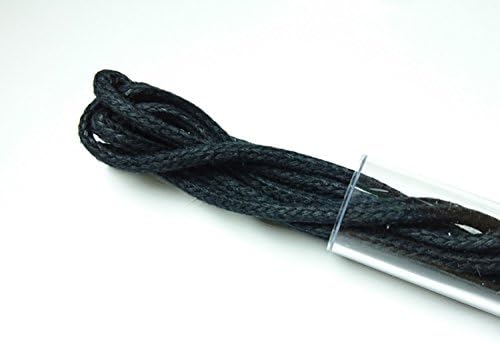 Original - Premium Shoe Laces - Metal Aglets/Ends - Waxed Cotton - Various Colours (Black)
