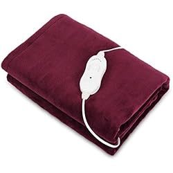 Couverture électrique Couverture de genouillères Réchauffer Coussin chauffant sécurité Thermostat Brancher Bébé aux pieds chauds Petite couverture chaude 65 * 100cm , brown