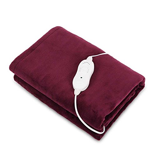 Couverture électrique Couverture de genouillères Réchauffer Coussin chauffant sécurité Thermostat Brancher Bébé aux pieds chauds Petite couverture chaude 65 * 100cm , brown