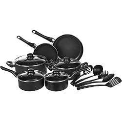 AmazonBasics Batterie de cuisine anti-adhésive 15 pièces