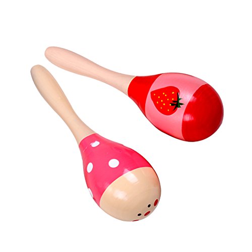 Holz Maracas Rasseln JUYUAN-EU Shaker Percussion Kid Baby musikalische Spielzeug Bevorzugung